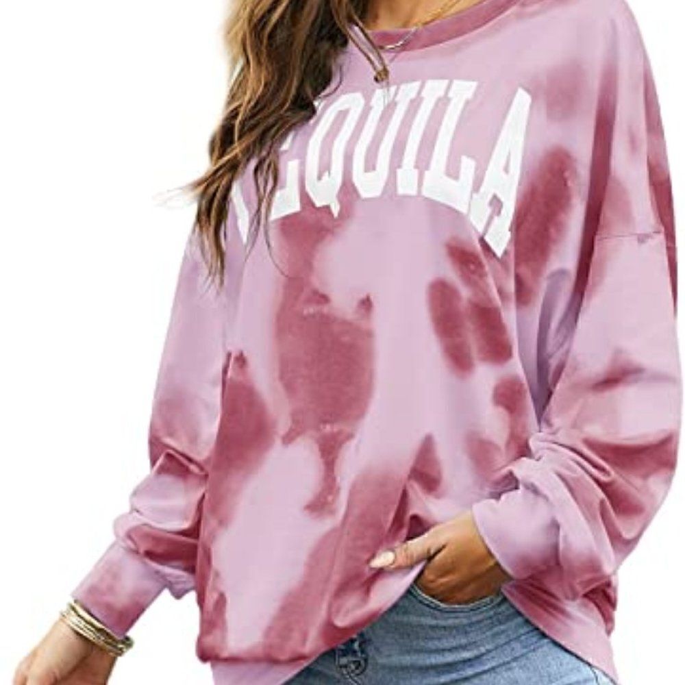 New Tequila Womens Oversized Tie Dye Sweatshirts Loose Long Sleeve Crewneck …